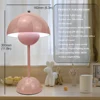 LED Exquisite Flower Bud Desk Lamp - Cordless Touch Bedside Lamp with Mushroom Design,Rechargeable Battery Operation Lighting 3