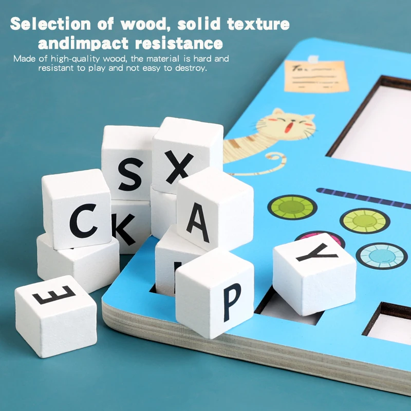 Alphabet Learning Building Blocks Puzzle Educational Toy Enhances Letter Recognition Logical Thinking Learning Playset for Kids