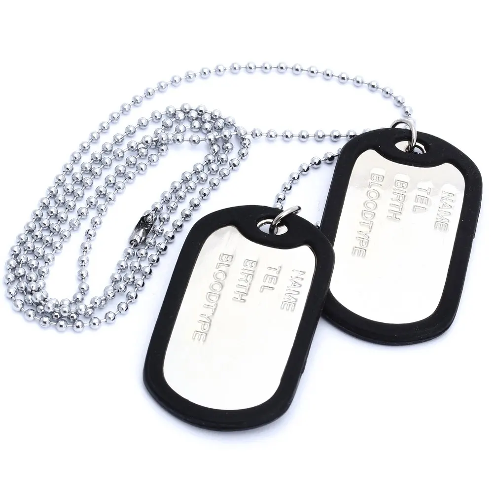 

Ожерелье-цепочка с подвеской, 2 пластины, идентификационная бирка для собаки, модная мужская бирка из сплава