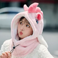 Unicorn Ski Helmet Cover Cartoon Neck Warmer Winter Hat Comfortable Skiing Head Warmer Cute Ski Helmet Hood Ski Accesories 2