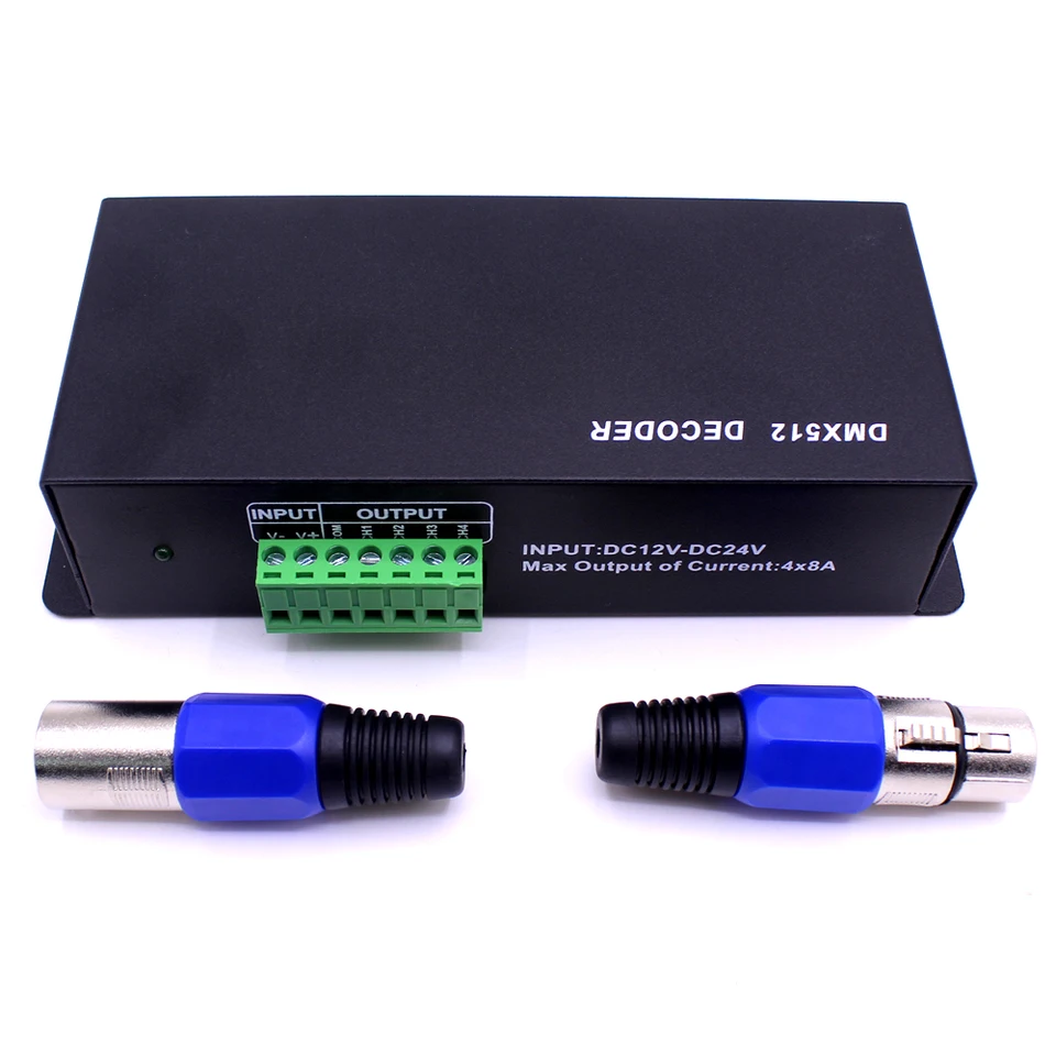 RGBW 4 Channel DMX Decoder,Mini RGB RGBW LED Strip Controller 16A DMX 512 Dimmer Driver Ambiance Lighting Controller For LED Strip Lights DC12-24V