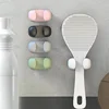 Multi Functional Storage Hook Rice Spoon Holder Silicone Storage Rack Kitchen Wall-Mounted Cooker Spoon Shelf Placement Rack 2