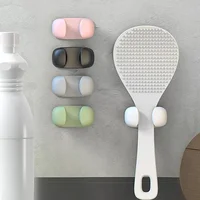 Multi Functional Storage Hook Rice Spoon Holder Silicone Storage Rack Kitchen Wall-Mounted Cooker Spoon Shelf Placement Rack 2