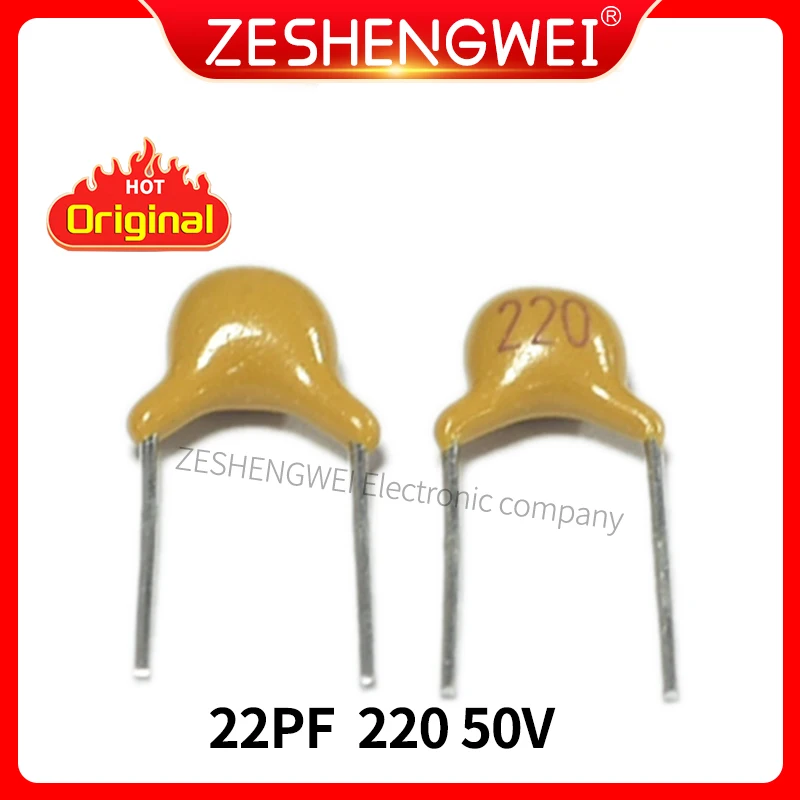 100PCS 22PF 5% 5.08MM 220 50V 22P Multilayer Monolithic Ceramic Capacitor 0805 100pcs monolithic capacitor 3 3nf 332 50v pin pitch 5 08mm ±20% the infinite capacitance