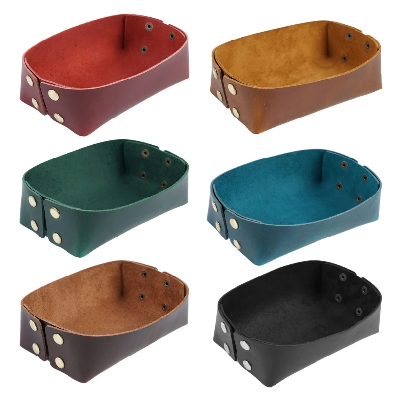 

Tray-Desktop Storage Box Leather Tray Valet-Tray for Key Coins Wallet-Rings