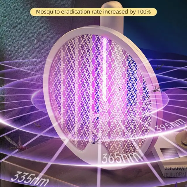 Elektromos Bugg Zapper Ütő 3000V Összecsukható Légy Swatter Szúnyog Gyilkos Usb Újratölthető Csapda Kellékek - Image 5