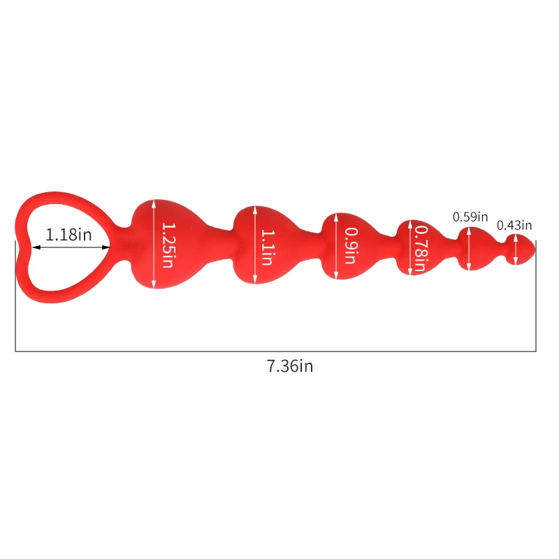 Soft Heart-shaped Anal Bead Silicone Butt Plug Anal Ball Sex Toy for Woman Men Prostate Massage Anus Vagina Dilator Masturbation