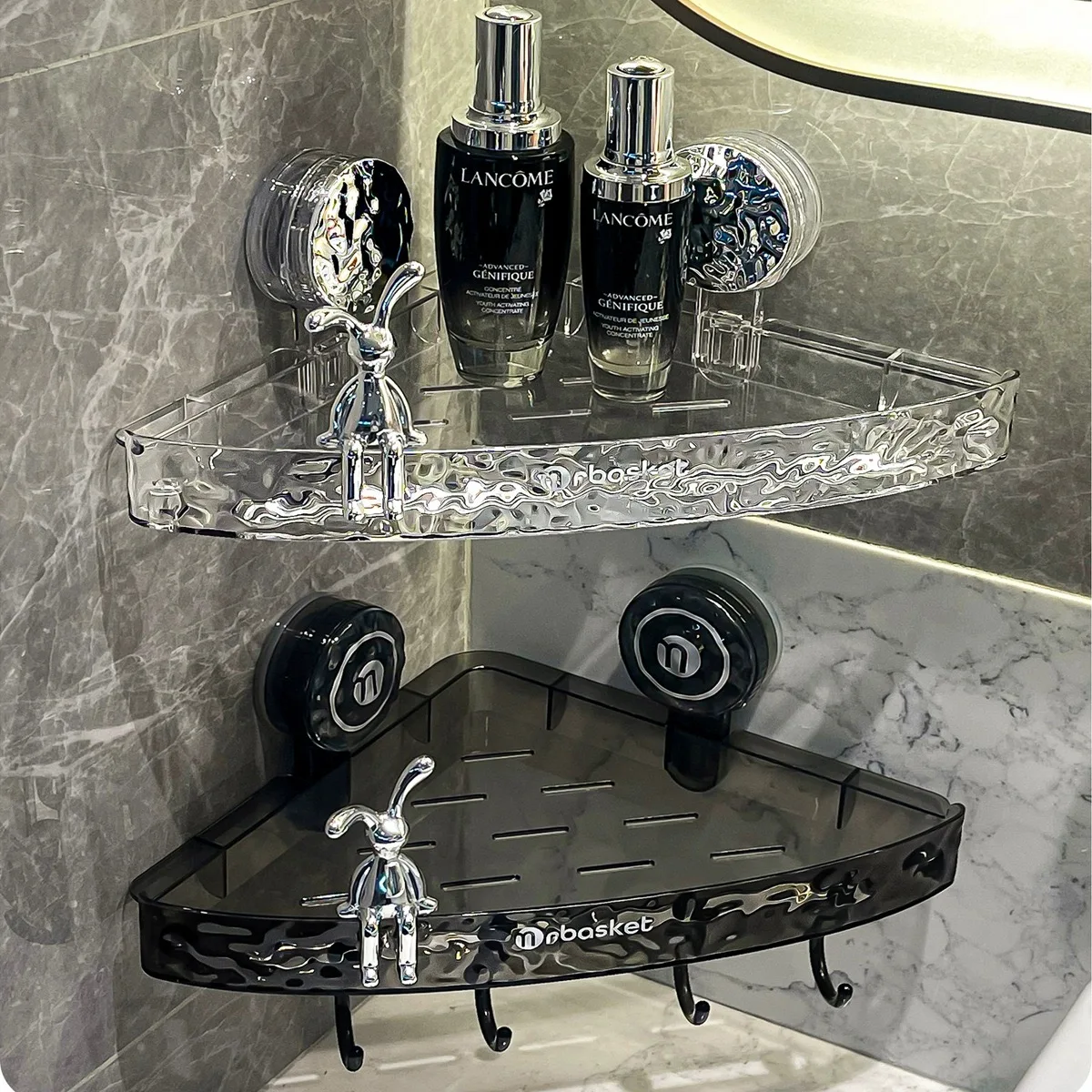 Bathroom Shelf Wall Mount Corner Shower Shelf Suction Cup Shampoo Storage Holder Shower Caddy No Drilling Bathroom Organizer 2