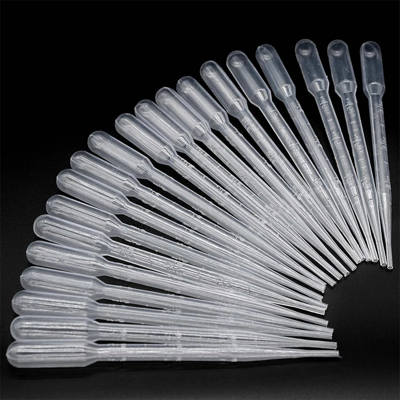 Plastic Disposable Pipettes Clear Graduated Transfer Pipettes Liquid Dropper for Ear Eye Alcohol Paint Makeup Lab 10PCS 0.2-10ML