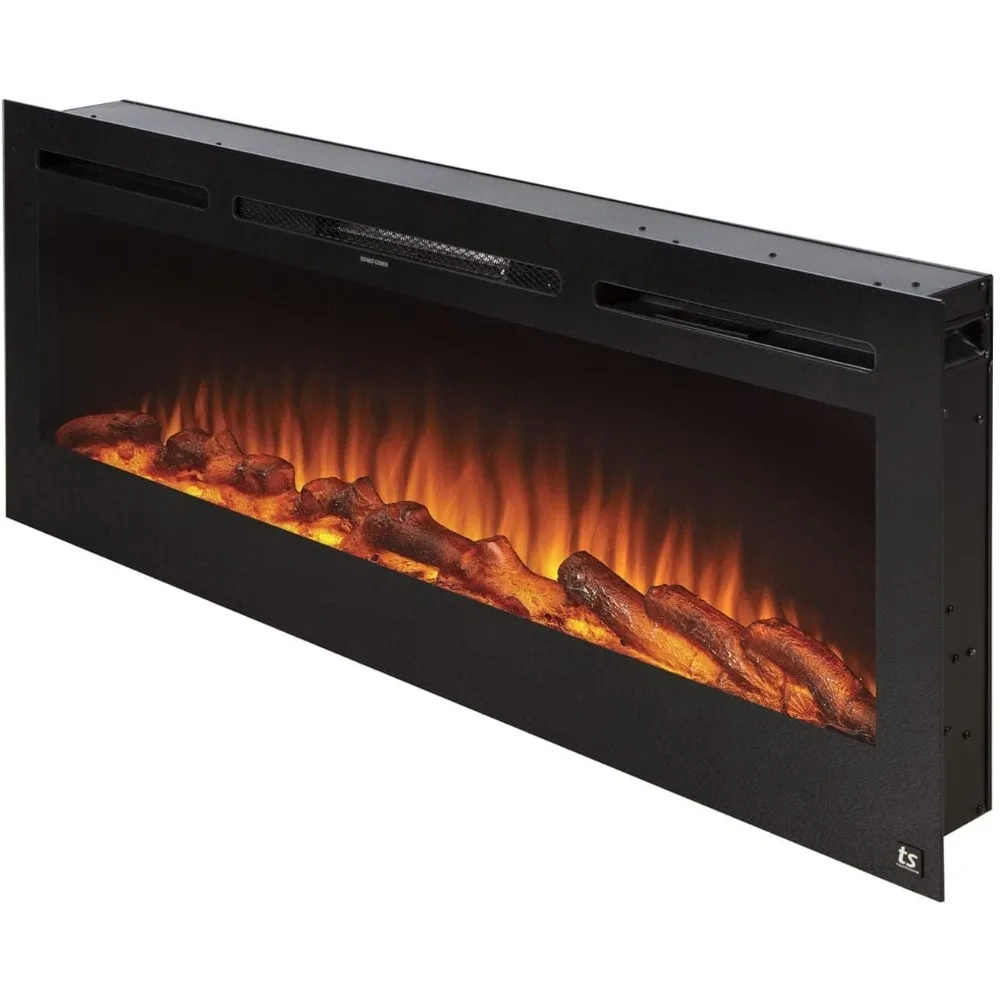 

Smart Electric Fireplace-50 Inch Wide-in Wall Recessed-30 Realistic Ember Color/Flame Options-1500W Heater w/Thermostat