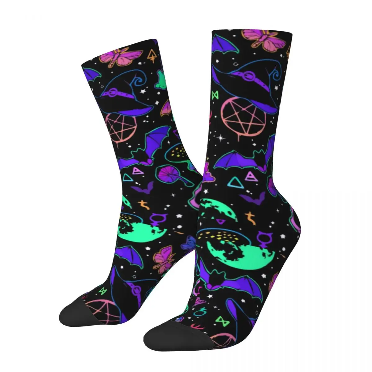 

Bats Print Socks Colorful Halloween Gothic Stockings Autumn Non Skid Couple Socks Soft Breathable Custom Outdoor Socks