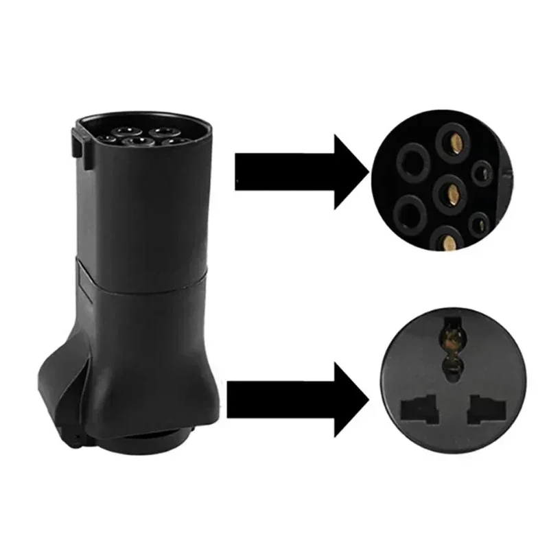 V2L Connector EV Charging Adapter V2L Discharger for Car Model 32A 7KW 1phase V2L TYPE 2 IEC62196-2 to 220V Universal EU Schuko Socket EV Car Discharger Adapter