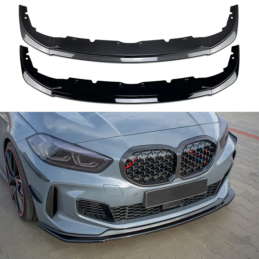 

Front Bumper Lip Spoiler Splitter Body Kit Guards For BMW 1 Series F40 M Sport 118i 120i 128ti 2020+ Carbon Look Car Styling