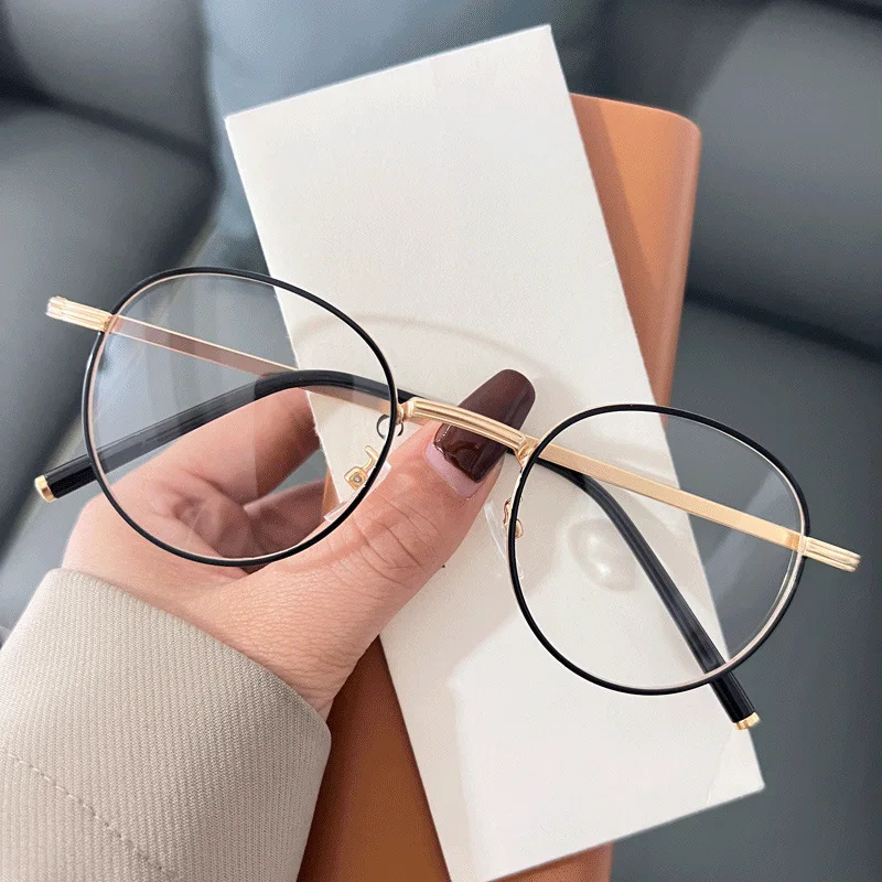 

XiuzhiKoreanStyleRetroMyopiaStudentsCanMatchDegreeMetalRoundSmallFaceGoldSilkGlassesFrame