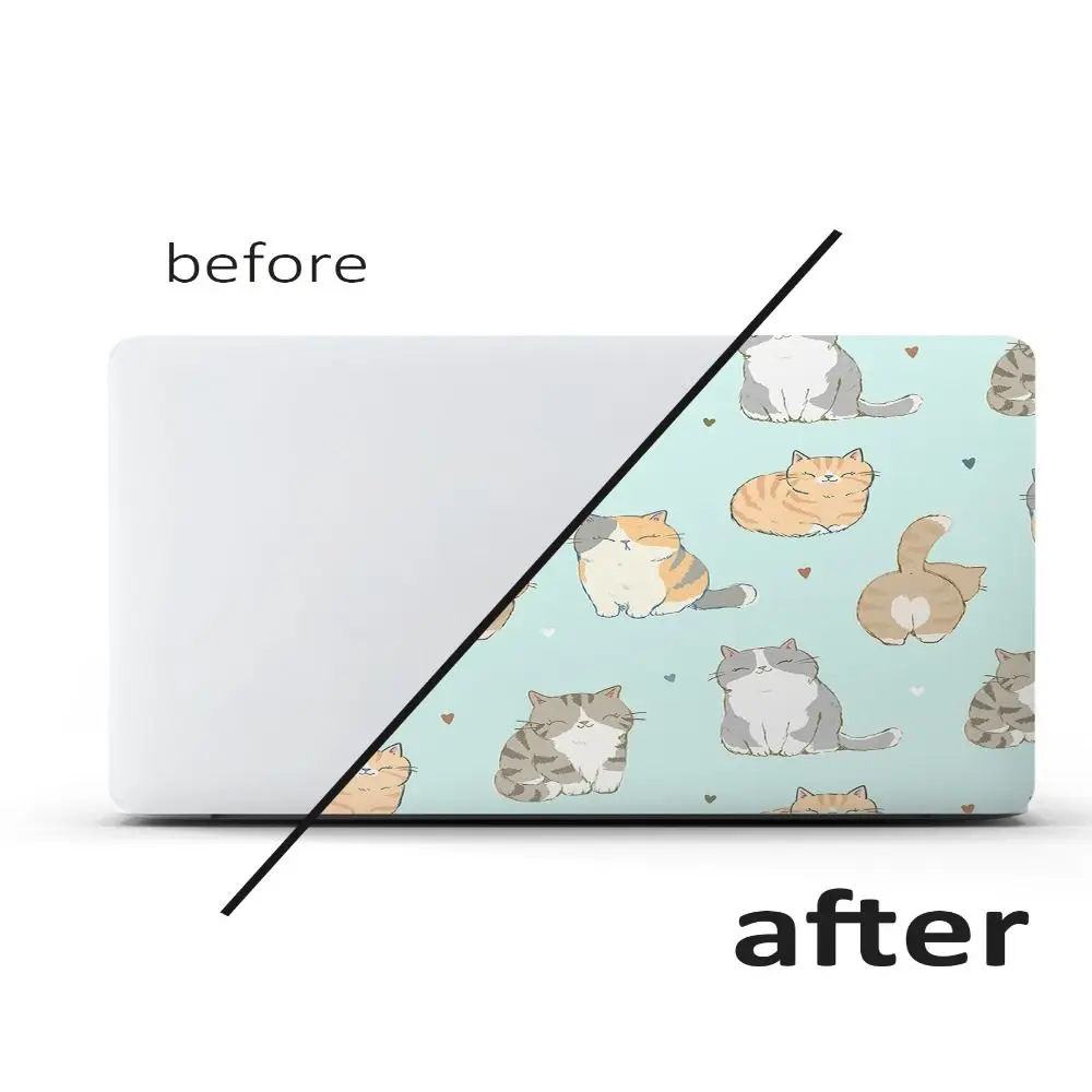 DIY 15인치 노트북 스티커 스킨 귀여운 고양이 방수 노트북 컴퓨터 커버 스킨 (맥북/HP/델/레노버/에이서/아수스 호환)