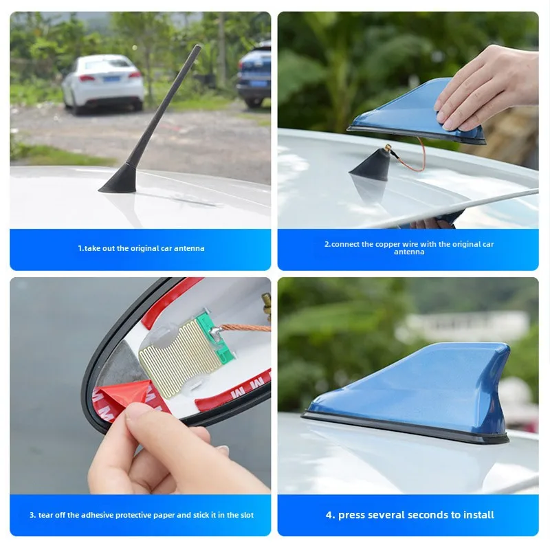 Car Radio Antenna Car shark fin antenna second generation antenna tail with signal radio decoration without punching car accessories