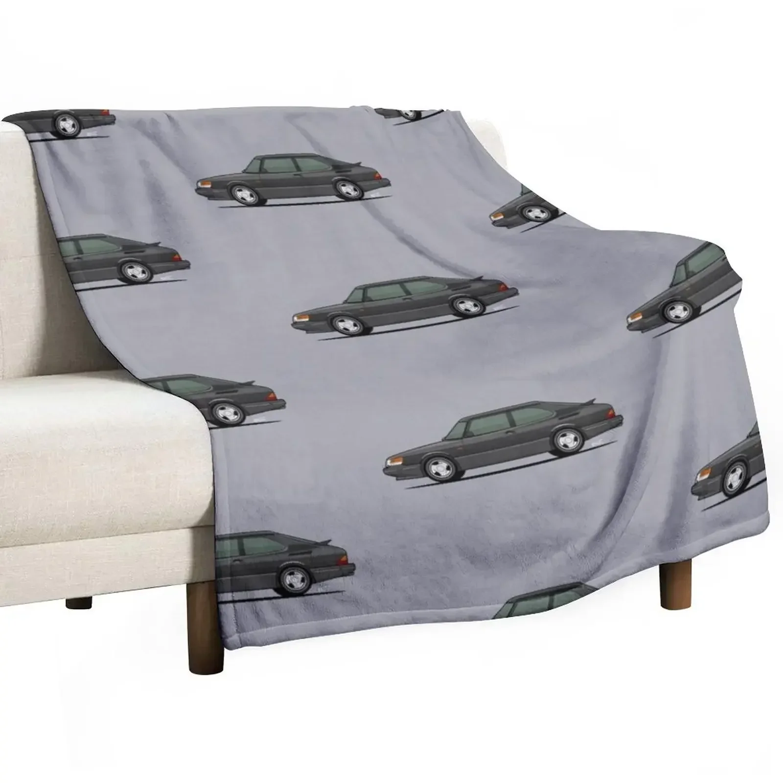 

Saab 900 Turbo Single Illustration Throw Blanket Soft Big Flannel Fabric Personalized Gift Blankets