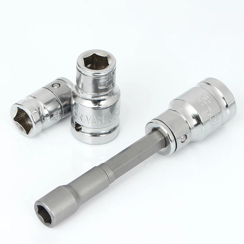 1/4 3/8 1/2 Ratchet Socket Adapter Square Drive Hex Bit Holder Electric Ratchet Wrench Adapter Impact Socket Converter Hand Tool 4