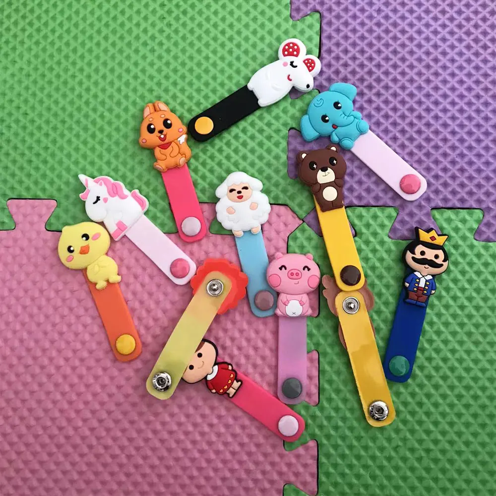 

New Cartoon Bear Animals Fixed Line Clamp Cable Wire Organizer Cable Clip Tidy Cord Holder Bobbin Winder for Headphone Earphone