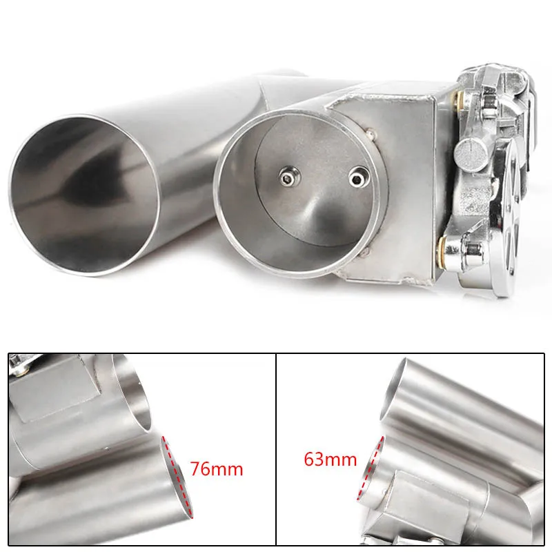 2.5/3 Inch Y-shaped Exhaust Valve Stainless Steel Electrically Exhaust Cutout Single Valve Automotive Modification Accessories