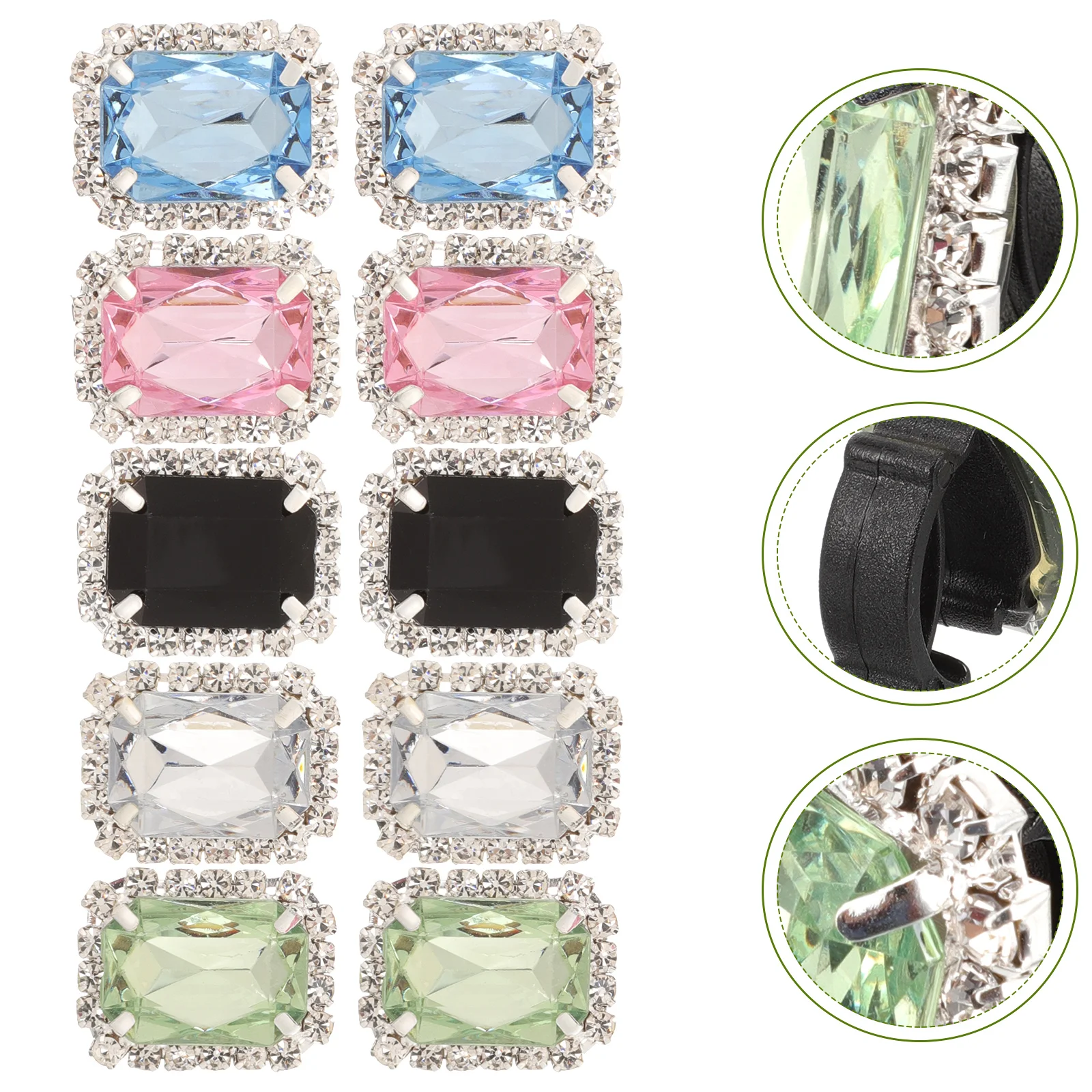 

Glass Shoe Clips Retro Shoe Charms Detachable Shoes Buckles Shoe Decoration