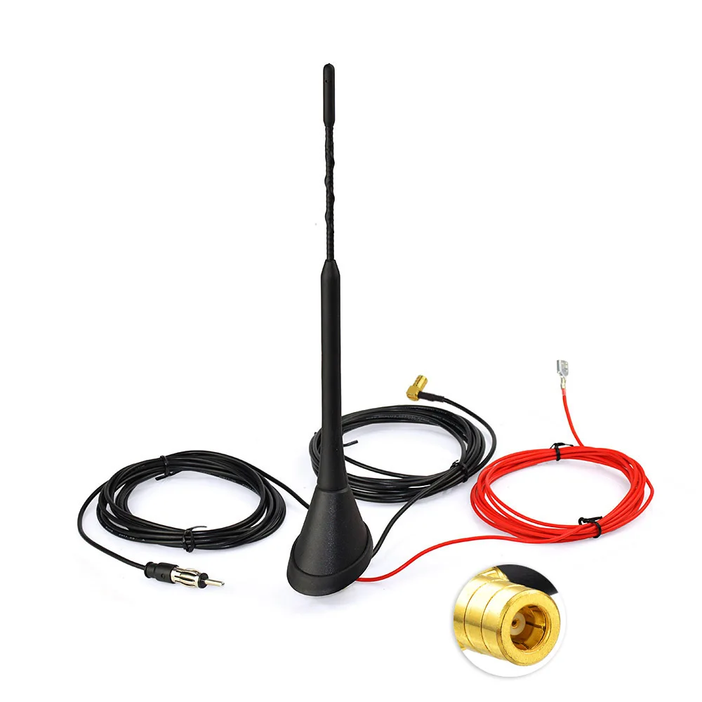 Superbat Universal Active Roof Mount Digital DAB Amplifier Antenna for DAB DAB+ AM/FM Car Radio Antenna Aerial SMB Connector