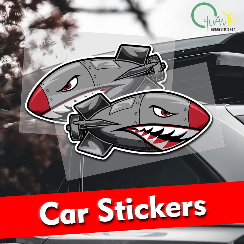 Sticker Bomb Shark Interesting Bomb Flying Tiger Shark Mouth Car Stickers Windshield ...