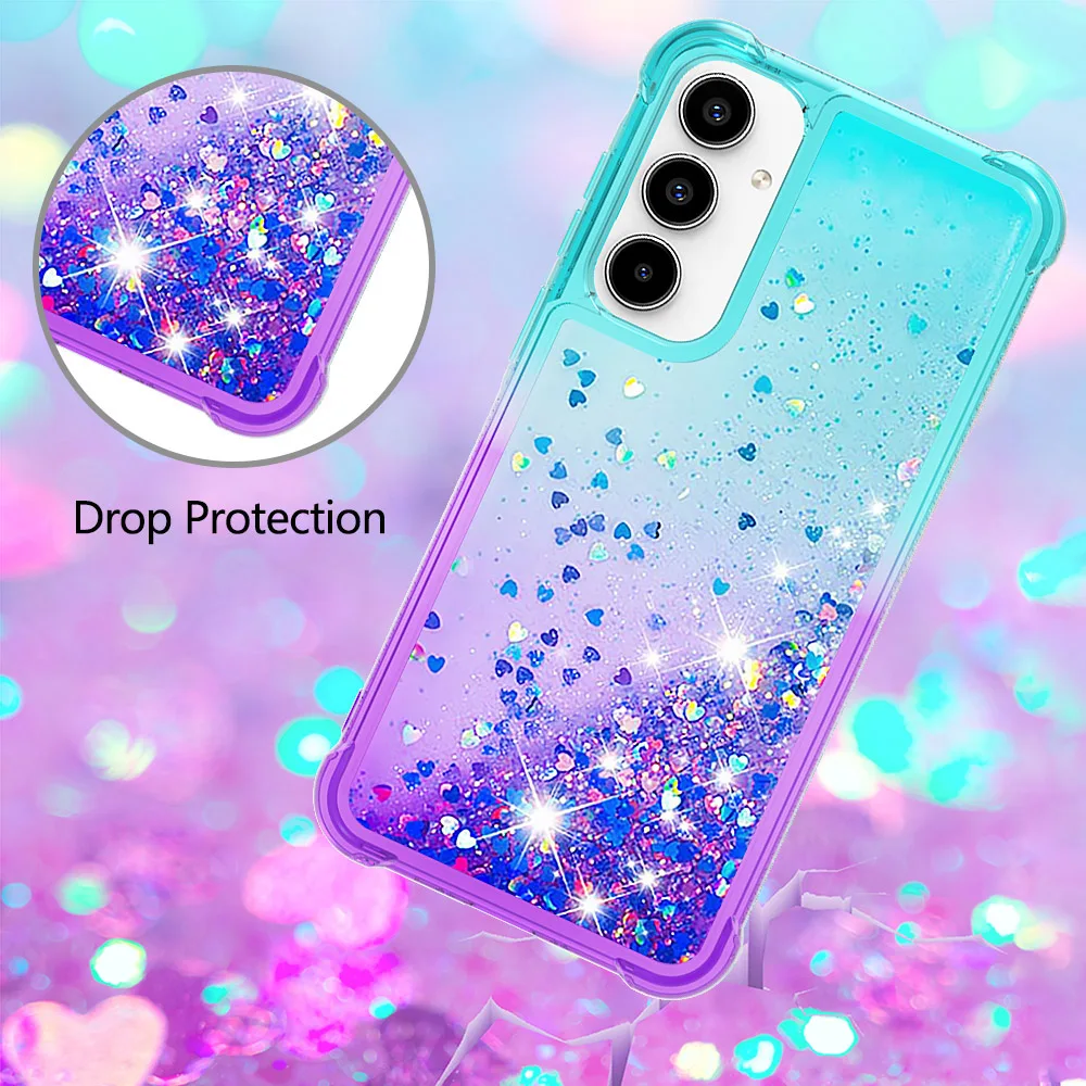 Luxury Bling Glitter Dynamic Quicksand Phone Case with Bumper Back Cover