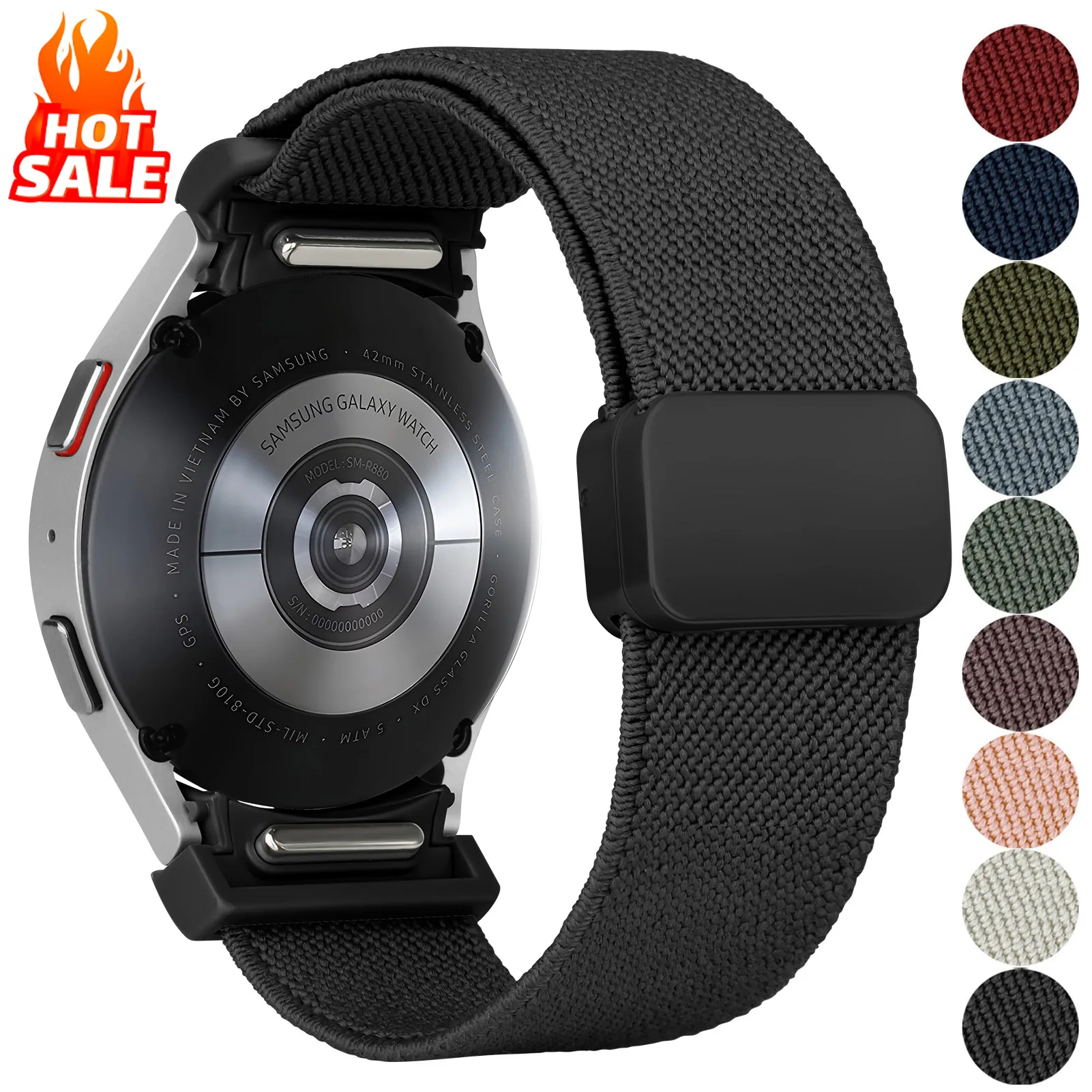 Magnetic Nylon No-Gap Watch Band Bracelet