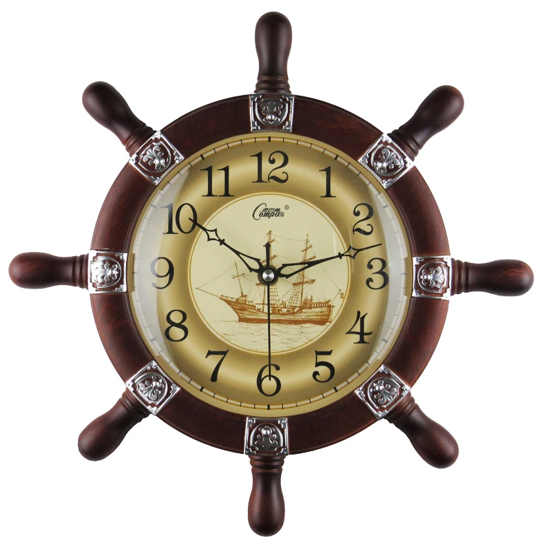 Large Vintage Rudder 3D Wall Clock Style 2  