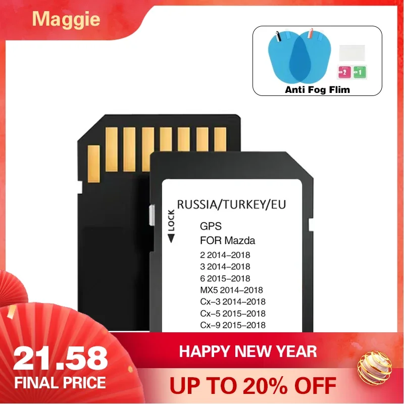Nuova Versione 2023 Mappe Eu Russia Turchia Scheda Sd Di Navigazione Per Mazda 2/3/6/Cx3/Cx5/Cx9/Mx5 Auto Sat Navi 16Gb Aggiornamento Gps Mappe Dati
