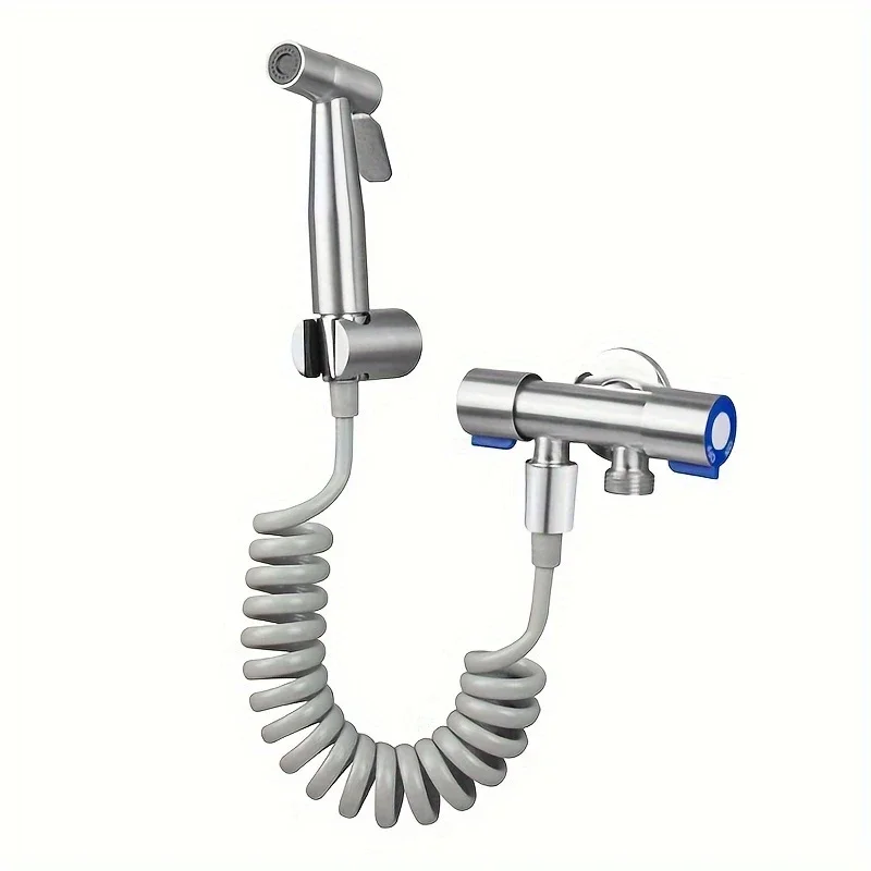 Stainless steel high-pressure handheld shower kit self-cleaning toilet/shower/pet heavy-duty leak proof nozzle