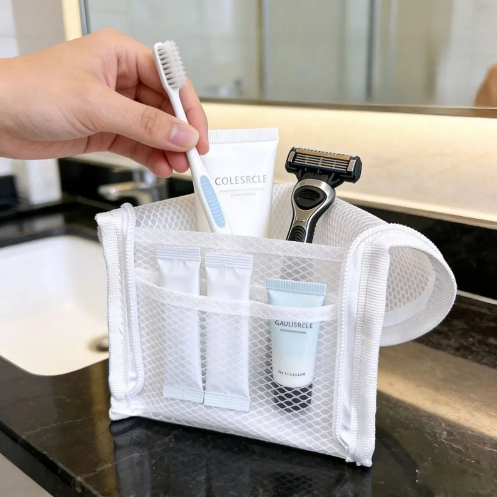 1/2pcs EVA Mesh Cosmetic Bag Travel Stand Storage Makeup Bag Organizer Female Make Up Pouch Portable Toiletry Beauty Case 3