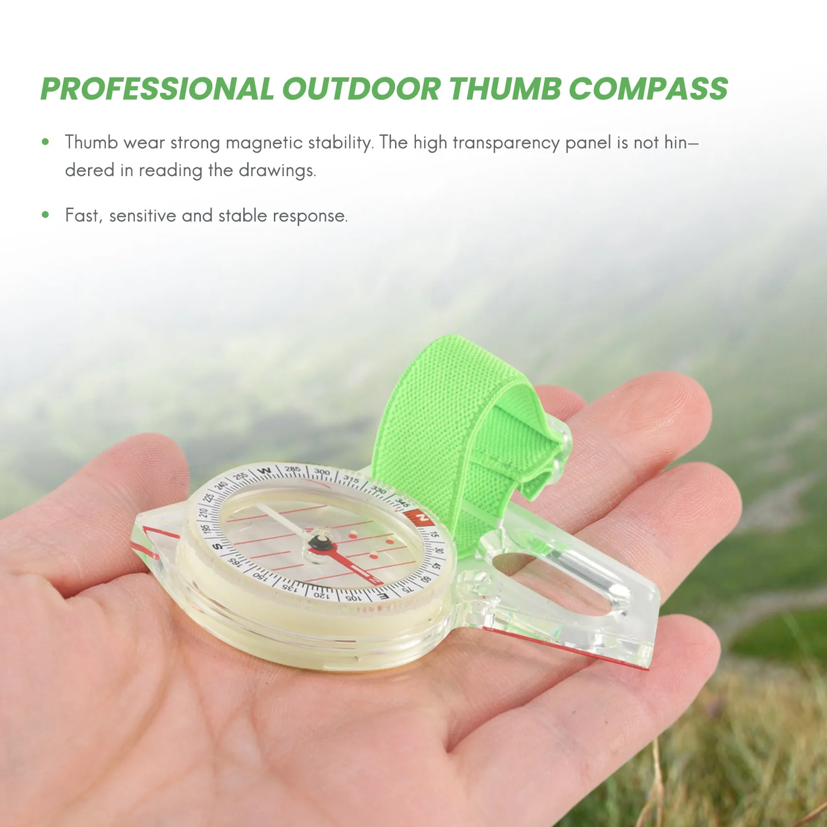 Professional Outdoor Thumb Compass Competition Elite Direction Compass Portable Map Scale