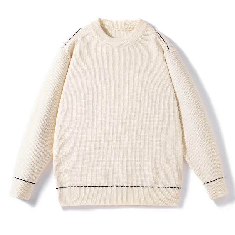 

2023 New Korean Harajuku Mens Sweaters Thick Wram Male Pullover High End Deep Winter Luxury Cashmere Sweater Men Brand Clothing