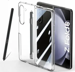 Sleek Matte Case with Built-in Screen Protector and Stylus Holder for Samsung Z Fold 5 (Clear)