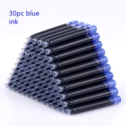 Premium Frosted Black Fountain Pen Set with Fine Nib Converter - Elegant Writing Essentials (30 blue)