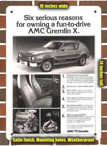 

Металлический знак-1978 AMC Gremlin X- 10x14 дюймов