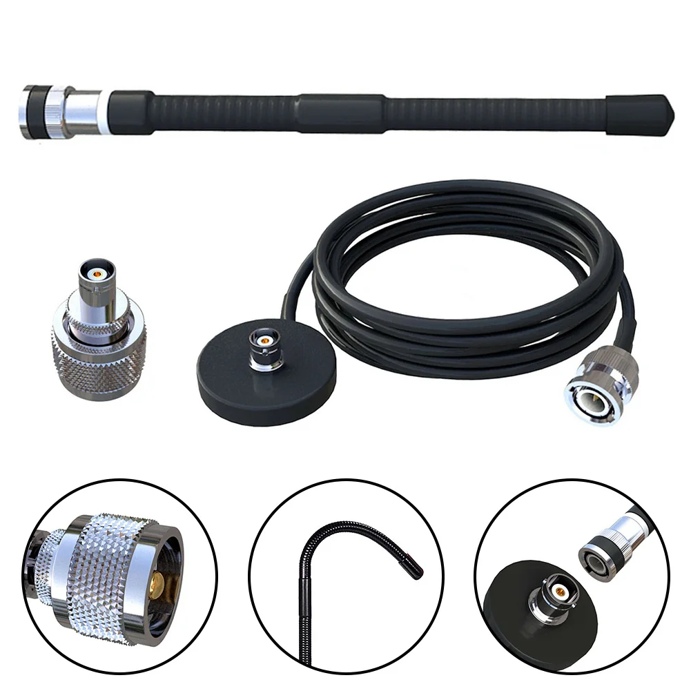

Coaxial Cable Antenna BNC Male Connector Connect To Radio Extension Cable Extension Pole + Chassis High Quality