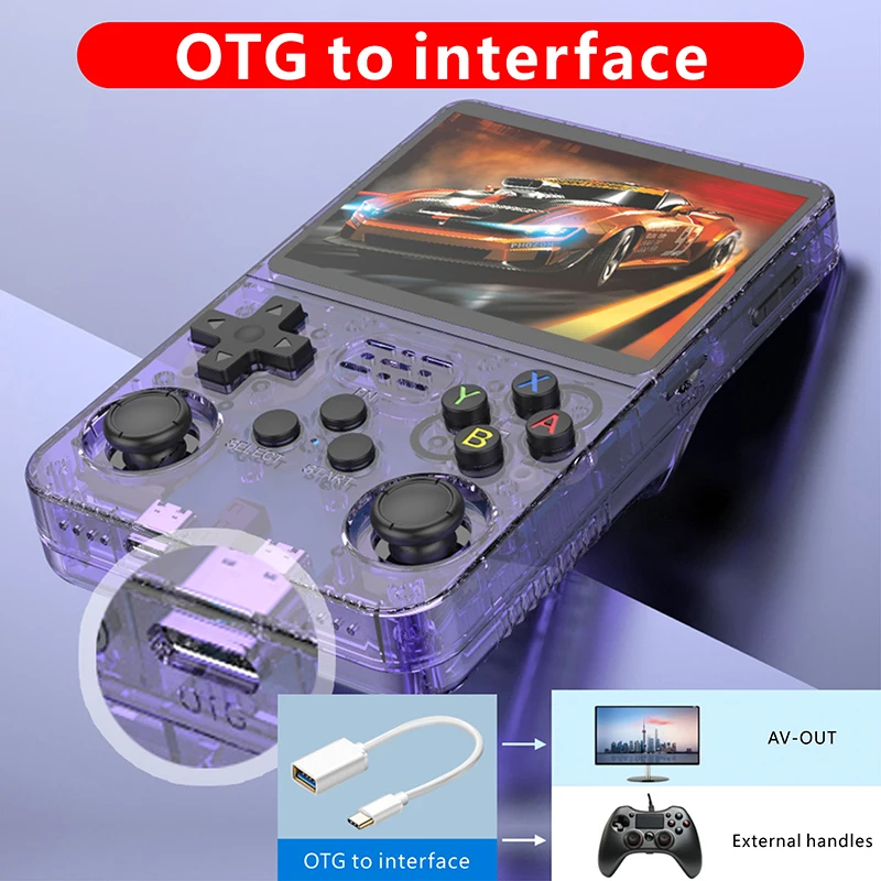 R36S 비디오 게임 콘솔, 64GB, 3.5 인치 IPS 스크린, 레트로 휴대용 게임 플레이어, 리눅스 시스템, 포켓 비디오 플레이어, 게임 플레이어 선물