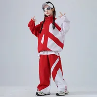 Vêtements Hip Hop pour enfants, veste coupe-vent, pantalon de jogging décontracté pour filles et garçons, vêtements de danse Jazz, Costumes, nouvelle collection 2025 3
