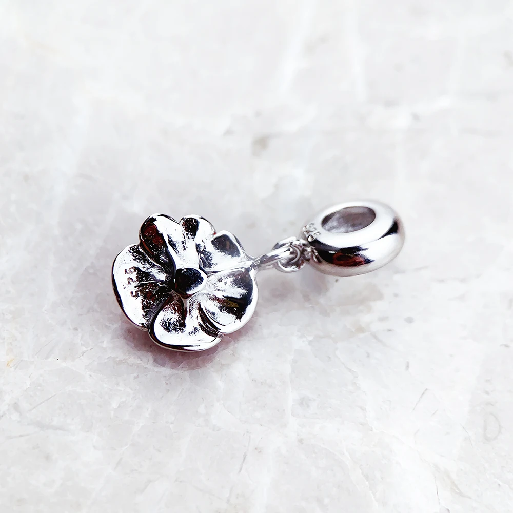 Ciondolo a forma di fiore da incidere 6,5 mm Argento 925 - Gioielli personalizzabili