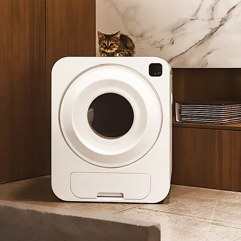 

Closed Automatic Cat Bedpans Litter Box Scraper Design Travel Cat Bedpans Large Entry Portable Lettiera Gatto Cat Accessories