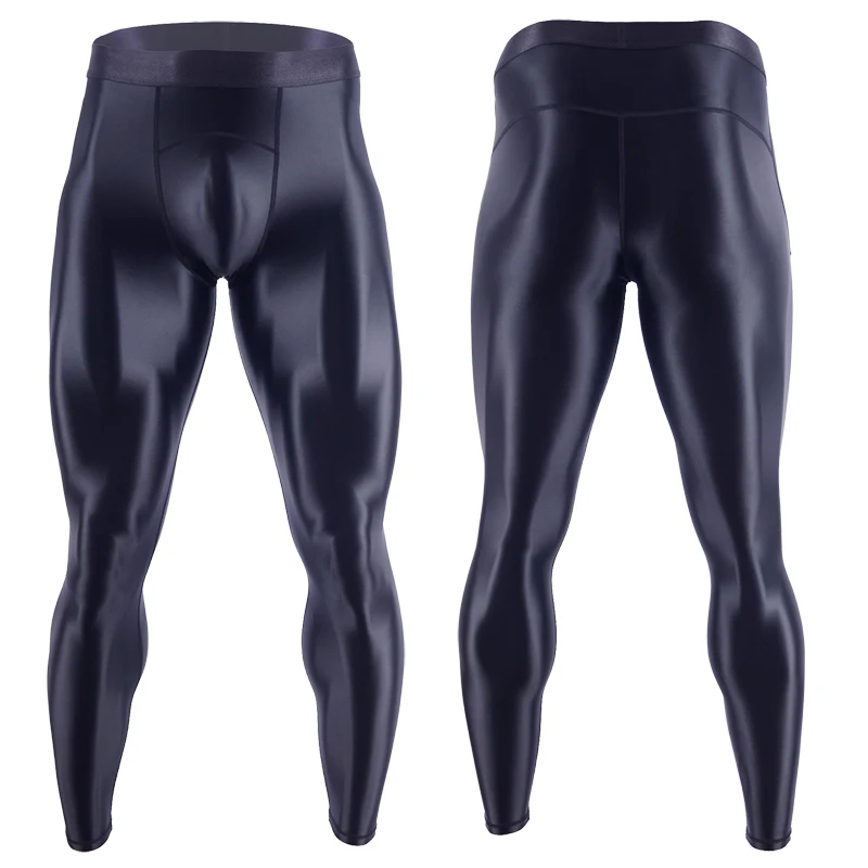 Men's oily pantyhose Compression Pants Quick Dry Fit Sportswear Running Tights Legging Fitness Training Sexy Sport Gym Leggings