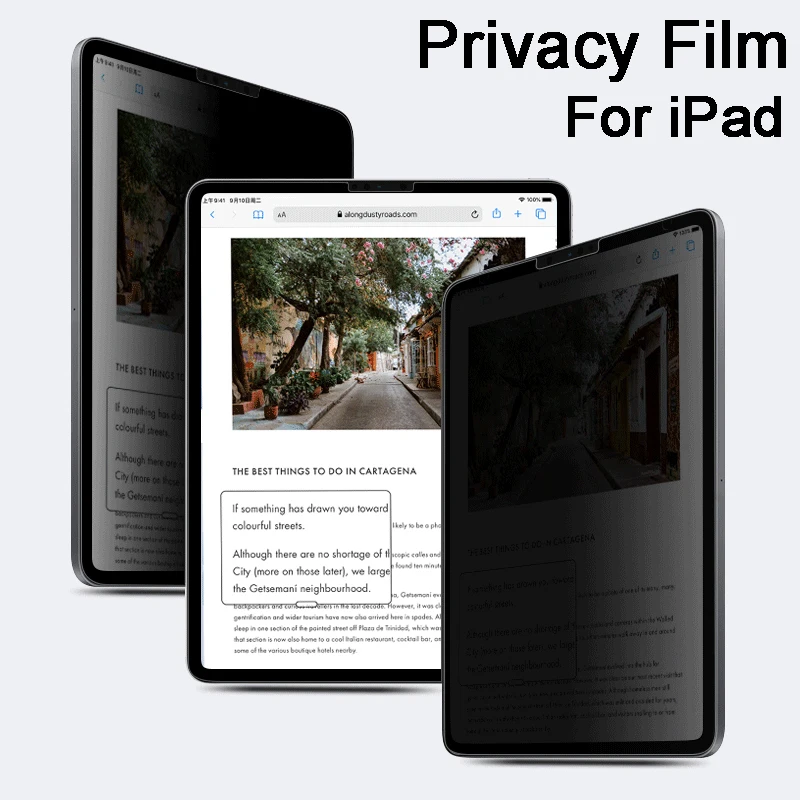 Privacy Screen Protector For iPad 10.2 Pro 11 12.9 Air 4/5 10th