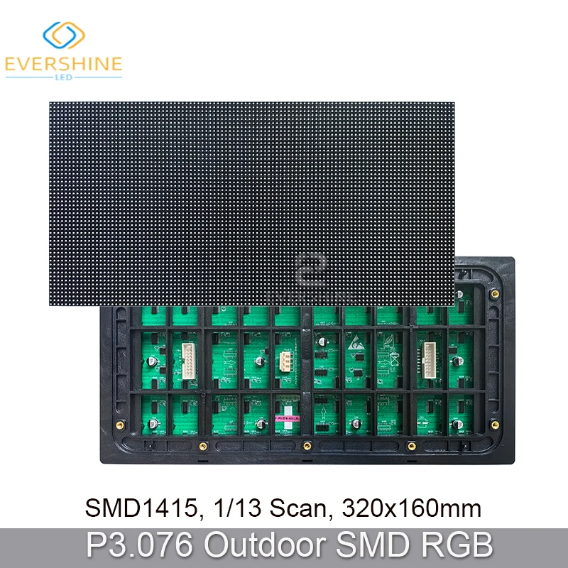 

LED Screen Outdoor Full Color P3.076 Matrix Module 320*160mm 104*52Pixels SMD1415 Display Panel 3in1 RGB video Wall 1/13 Scan