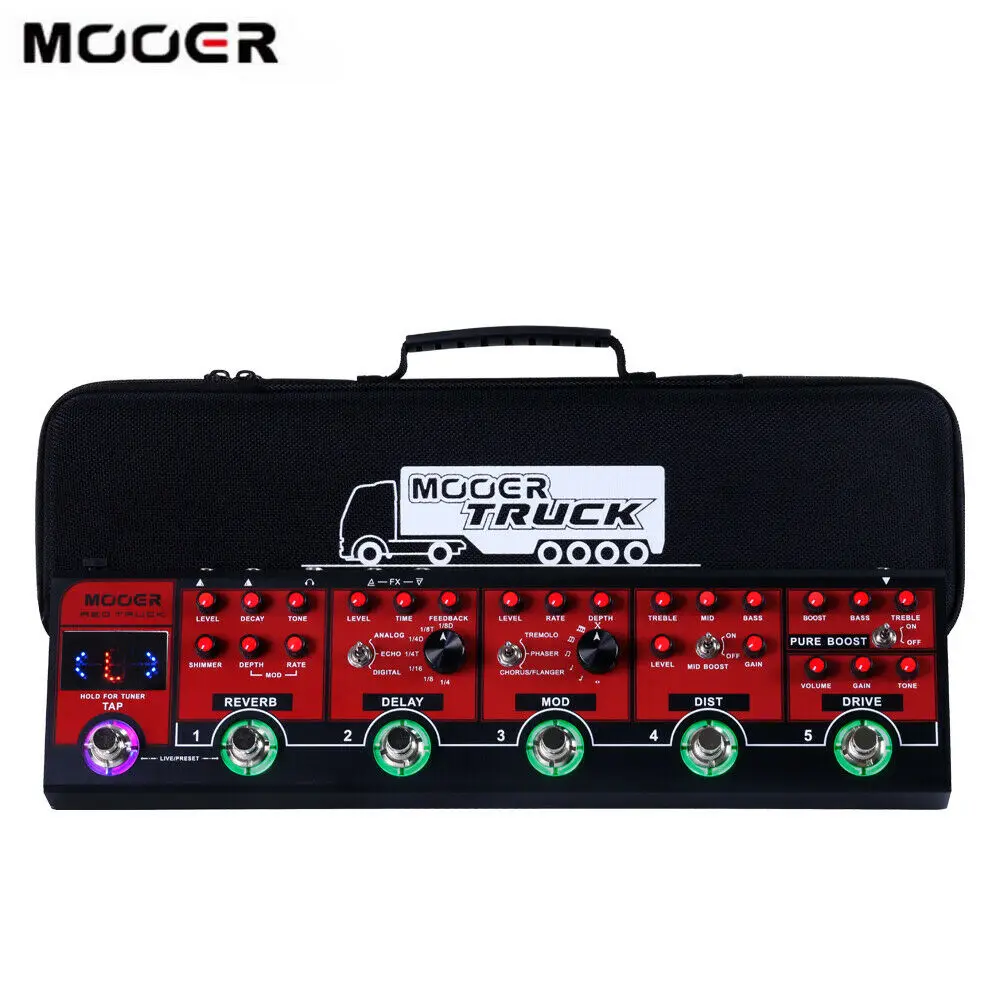 

Mooer Boost перегруз искажение модуляции гитарные педали с эффектом Delay Cpt1 Red Truck 6 в 1 комбинированный педаль эффектов ревербератор тюнер