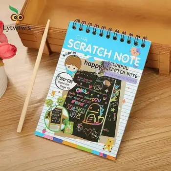 1 pezzo Lytwtw's Color Scratch Note Cartone nero Creativo fai da te Disegna schizzo Note Notebook Disegno Officel Materiale scolastico