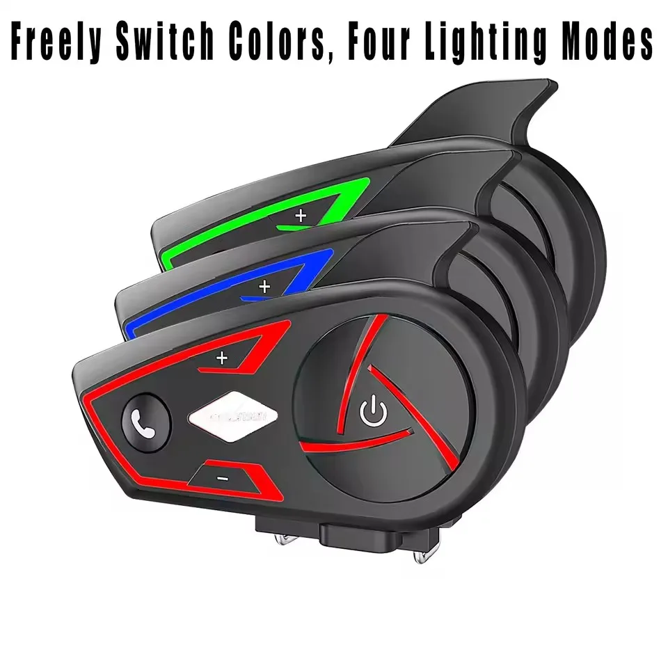 Houtonsen S3 Motorcycle Helmet Bluetooth Headset Intercom 2 Riders 1000M Communicator IP67 Waterproof Music Player Interphones