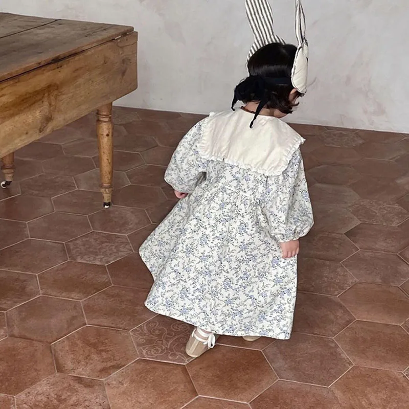 Autumn Floral Girls Dress Kids Clothing